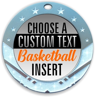 Basketball Full Color Custom Text Insert Medal