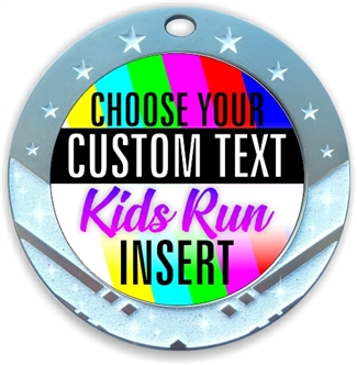 Kids Run Full Color Custom Text Insert Medal