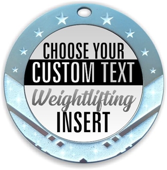 Weight Lifting Full Color Custom Text Insert Medal