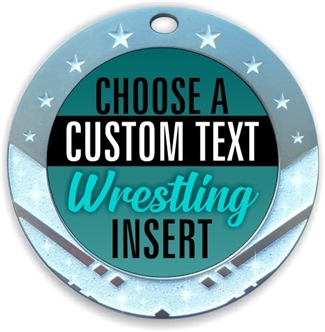 Wrestling Full Color Custom Text Insert Medal