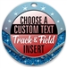 Track and Field Full Color Custom Text Insert Medal