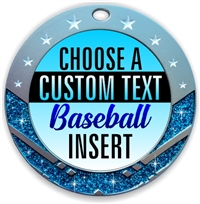 Baseball Full Color Custom Text Insert Medal