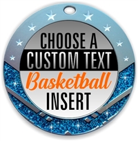 Basketball Full Color Custom Text Insert Medal