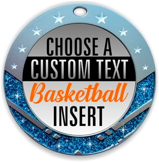 Basketball Full Color Custom Text Insert Medal