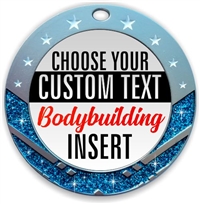 Female Body Building Full Color Custom Text Insert Medal