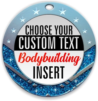 Female Body Building Full Color Custom Text Insert Medal