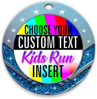 Kids Run Full Color Custom Text Insert Medal