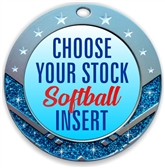 Softball Full Color Insert Medal