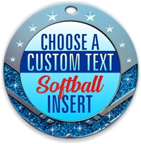 Softball Full Color Custom Text Insert Medal