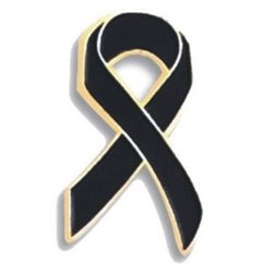 Black Awareness Ribbon Pin