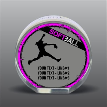 Full Color Printed Softball Acrylic Award