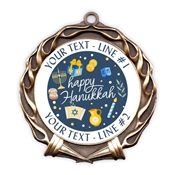 Custom Text Happy Hanukkah JAM Insert Medal