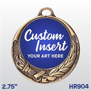 Custom Full Color Insert Medal | Custom Printed Medal | Available in antique gold, silver or bronze finish.