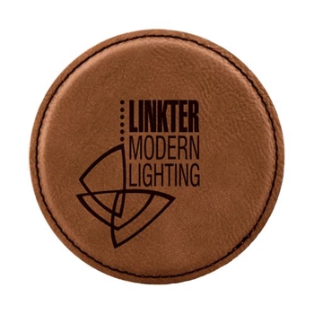 Laserable Leather Round Coaster