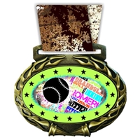 Baseball Medal in Jam Oval Insert | Baseball Award Medal