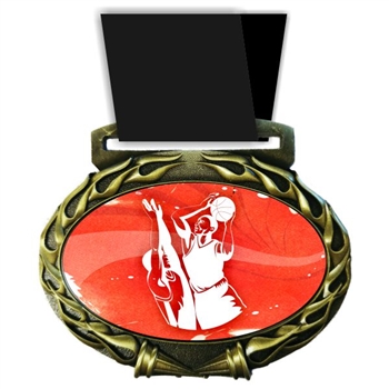 Basketball Medal in Jam Oval Insert | Basketball Award Medal