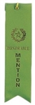 Green Honorable Mention Ribbon with a star crest in the middle.