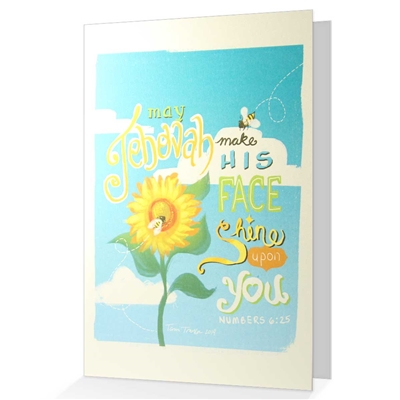 Numbers 6:25 Greeting card: May Jehovah make his face shine upon you
