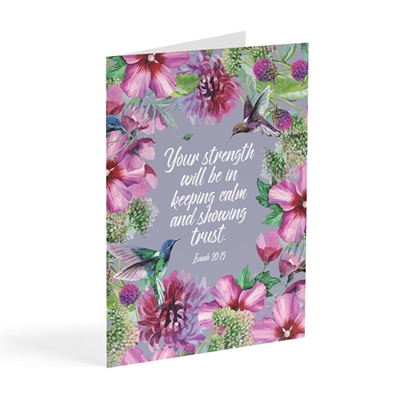 Encouraging greeting card featuring Isaiah 30:15