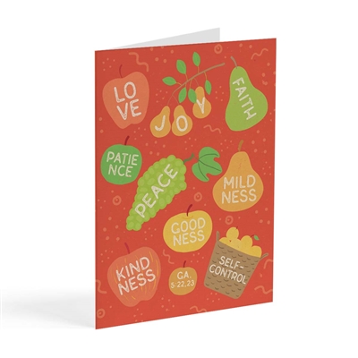 Encouraging greeting card featuring the fruitage of the spirit