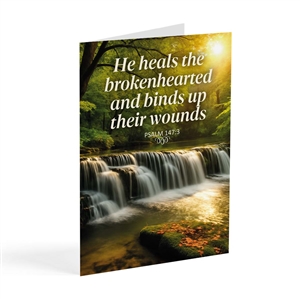 He Heals the Brokenhearted (Christian Comfort Card)