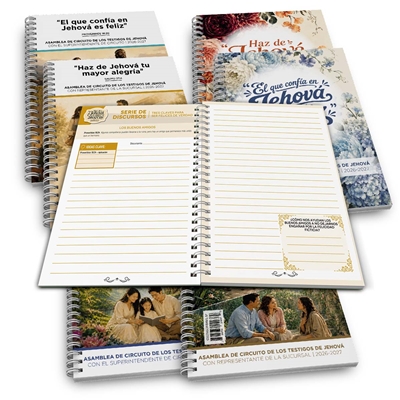 Cuaderno 2 en 1 para las asambleas de circuito 2026-2027 â€œHaz de Jehova tu mayor alegriaâ€ y â€œEl que confia en Jehova es felizâ€