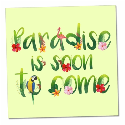 JW magnet with the phrase "Paradise Is Soon to Come"