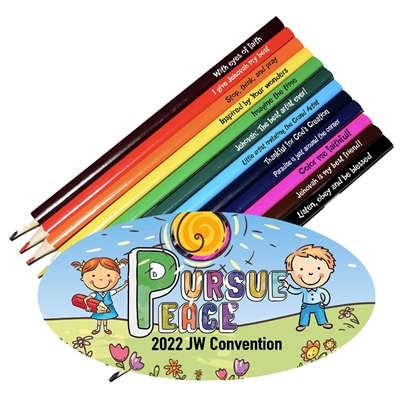 JW Kids convention pencil crayon set