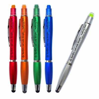 Pens for Letter Writing - *3-in-1* 'No Bleed' Highlighter/ Stylus/ Pen featuring Matthew 28:19