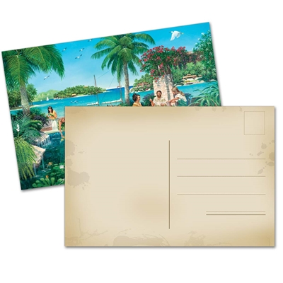 Ocean Paradise Blank Postcard for Letter Witnessing- Pack of 24