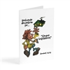 Tarjeta postal de agradecimiento TJ con ilustracion de un hogar, basada en Romanos 12:13