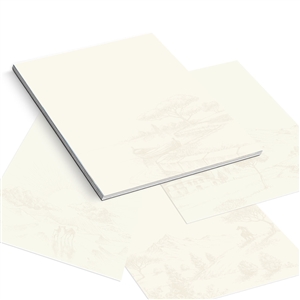 Print-Ready Sepia Paradise-Themed Letter Stationery
