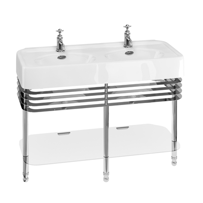 Arcade 1200mm Double Basin & Chrome Stand