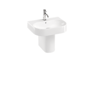 Britton Trim 500mm Basin with Round Semi-pedestal