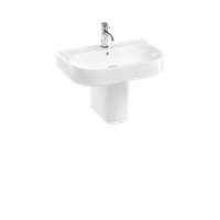 Britton Trim 600mm Basin with Round Semi-pedestal