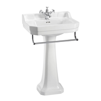 Burlington Edwardian 56cm Basin with Towel Rail & Pedestal