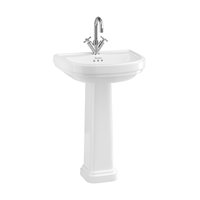 Burlington Riviera 580mm D Shape Basin with Full Pedestal