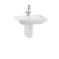 Burlington Riviera 650mm Square Basin with Semi Pedestal