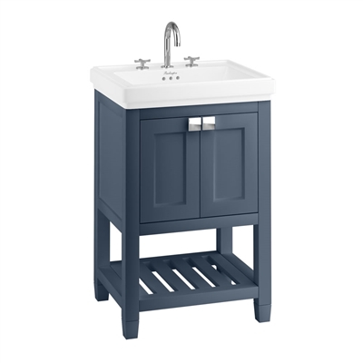 Burlington Riviera Vanity Unit with 580mm Basin - Matt Blue