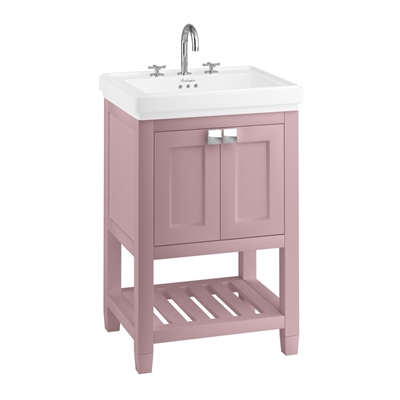 Burlington Riviera Vanity Unit with 580mm Basin - Matt Pink