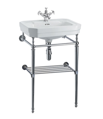 Burlington Victorian 56cm Basin with Chrome Stand & Towel Rack