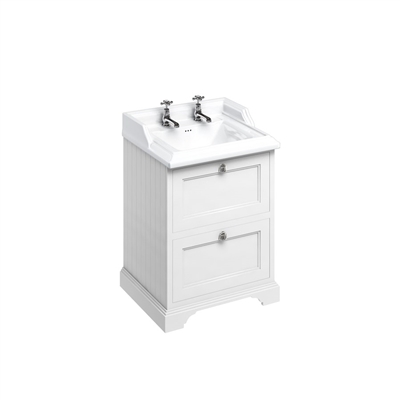 Burlington Classic 65cm Basin with Furniture Unit & Two Drawers