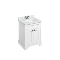 Burlington 65cm Furniture Unit with Carrara White Worktop, Doors & Basin