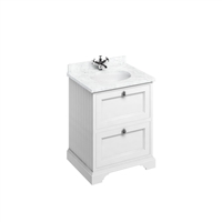 Burlington 65cm Furniture Unit with Carrara White Worktop, Two Drawers & Basin