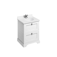 Burlington 65cm Furniture Unit with White Worktop, Two Drawers & Basin