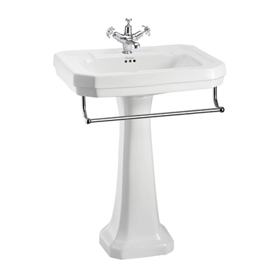 Burlington Victorian 61cm Basin with Towel Rail & Pedestal