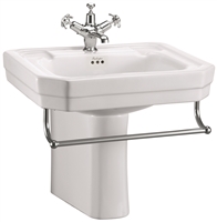 Burlington Victorian 56cm Basin with Towel Rail & Semi Pedestal