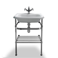 Burlington Small Roll Top Basin with Stainless Steel Stand