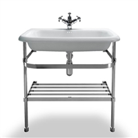Burlington Large Roll Top Basin with Stainless Steel Stand