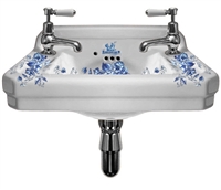TRTC Blue & White Floral Cloakroom Basin